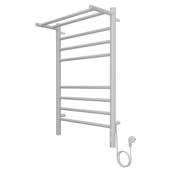 Полотенцесушитель электрический Terminus Аврора П8 50x80 с полкой, белый матовый