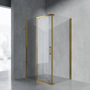 Душевой уголок AVS Фаворит 120x90 см профиль брашированное золото, стекло прозрачное