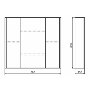 00-00001968 Зеркало-шкаф Св-серый Сорренто-90 COMFORTY