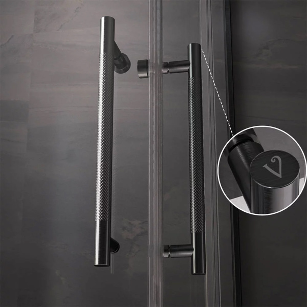 Душевой уголок Veconi Premium Trento PTC-20GR 80х80 профиль графит брашированный, стекло прозрачное