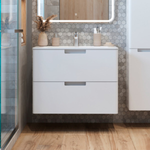 Тумба с раковиной 800 белый Прато Briz