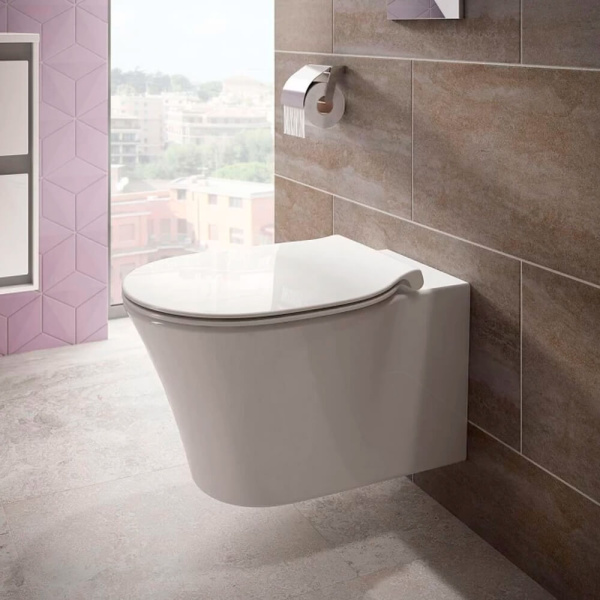 Унитаз подвесной Ideal Standard Connect Air Aquablade E005401+E036601 безободковый с микролифтом
