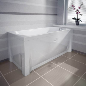 Акриловая ванна Radomir Ника 150x70 белая, с каркасом и экраном