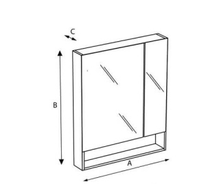 Z.RU93.0.274.8 Зерк/шкаф со светильником 600 белый GAP Roca