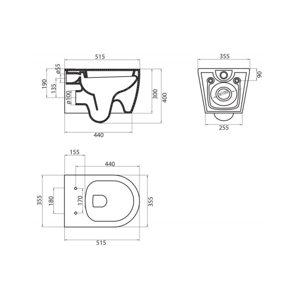 Унитаз подвесной BelBagno Marino BB105CHR с крышкой BB870SC безободковый