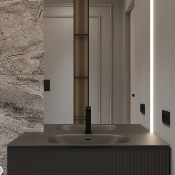 Раковина ZOV Oliveeka M115B100 100x46 темно коричневая матовая Раковина ZOV Oliveeka M115B100 100x46 темно коричневая матовая