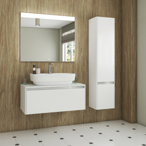 Тумба 900 1ящ + Пенал Белый мат Hanna DIBORG