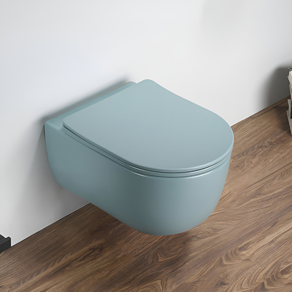 Унитаз подвесной AVS Диапазон безободковый, зеленый матовый Унитаз подвесной AVS Диапазон безободковый, зеленый матовый