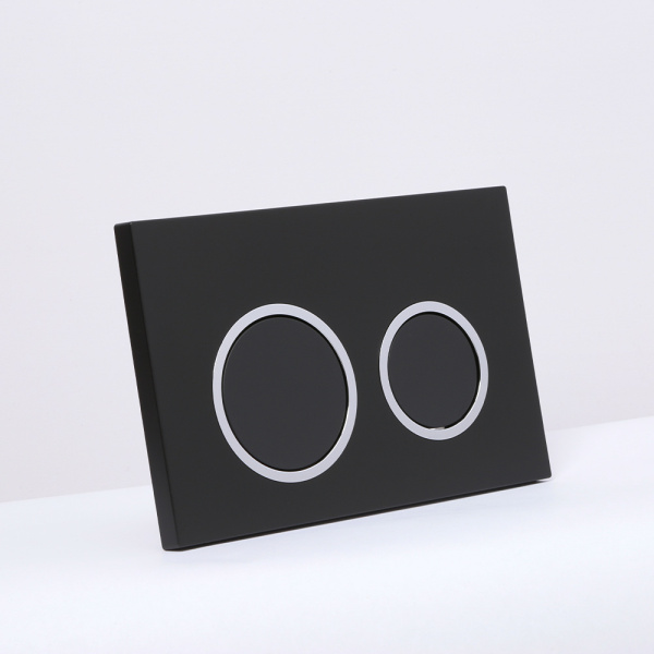 Клавиша смыва AVS хром / черная матовая, круглые кнопки для узкой и низкой инсталляции