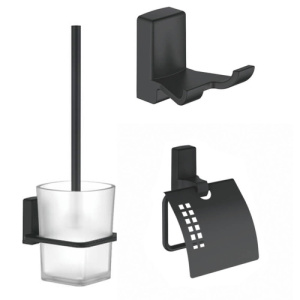 Набор Accoona 125F черный Бумагодержатель закрытый+Ершик+Крючок