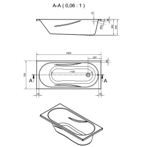 Акриловая ванна Mito Red 160x75 белая, без ножек Акриловая ванна Mito Red 160x75 белая, без ножек