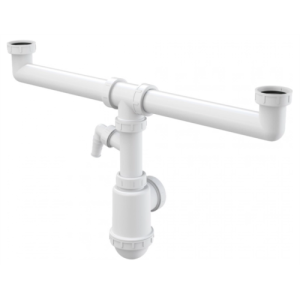 Сифон для сдвоенной мойки ALCAPLAST A448P-DN50/40