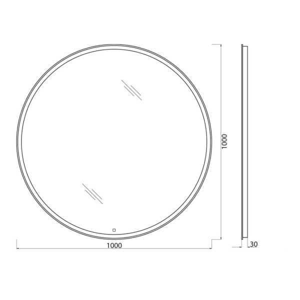 Зеркало D100 BelBagno SPC-RNG-1000-LED-TCH-WARM