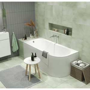 Акриловая ванна Marka One Alisa MG 170x75 L белая, с каркасом и экраном Акриловая ванна Marka One Alisa MG 170x75 L белая, с каркасом и экраном