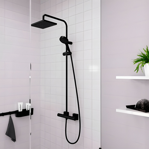 Душевая стойка Hansgrohe Vernis Shape 26286670 черный матовый Душевая стойка Hansgrohe Vernis Shape 26286670 черный матовый