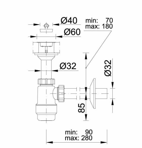 Сифон для раковины STYRON STY-532
