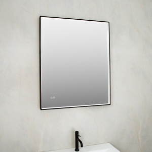 Зеркало с подсветкой AVS ZH 75x90 см, антипар, черное матовое