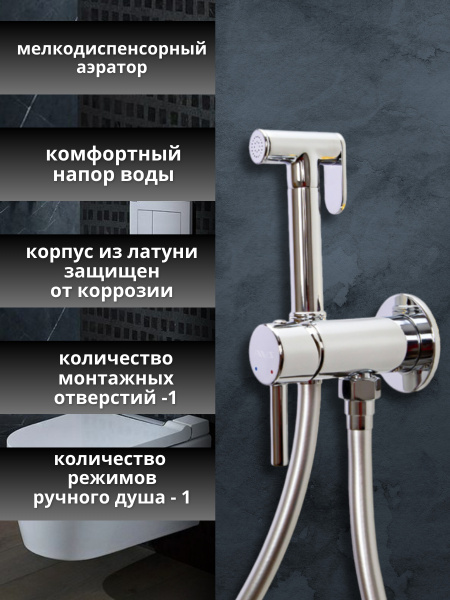 Гигиенический душ со смесителем AVS Slimmer хром