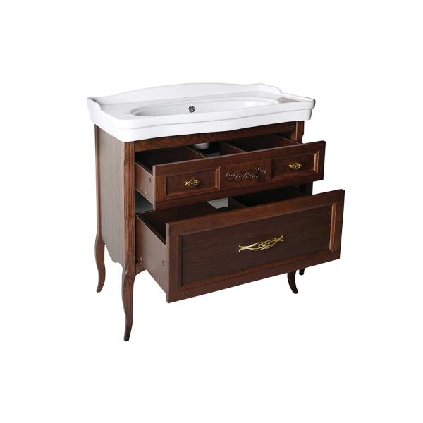 Тумба с раковиной ASB Wood Line Модерн 85 антикварный орех