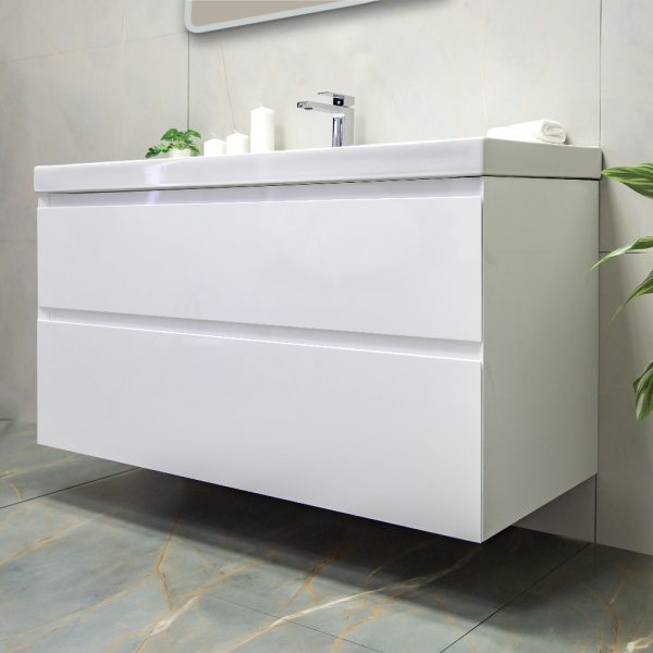 Тумба с раковиной AVS Гармония 120 белая, 2 ящика