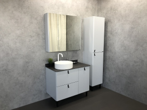 00-00001968 Зеркало-шкаф Св-серый Сорренто-90 COMFORTY