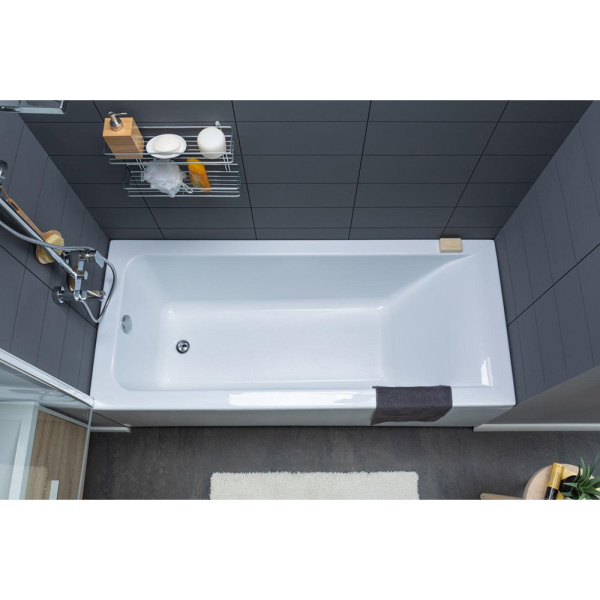 Акриловая ванна Aquanet Bright 165x70 белая c каркасом и экраном