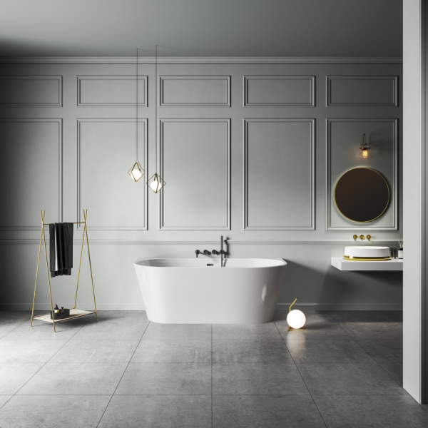 Акриловая ванна AVS Фрея 160x75 белая с донным клапаном