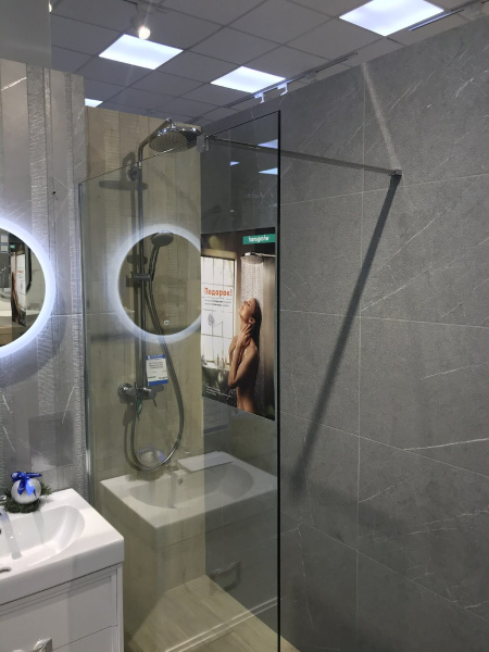 Душевая перегородка AVS Walk In 100 профиль хром, стекло прозрачное