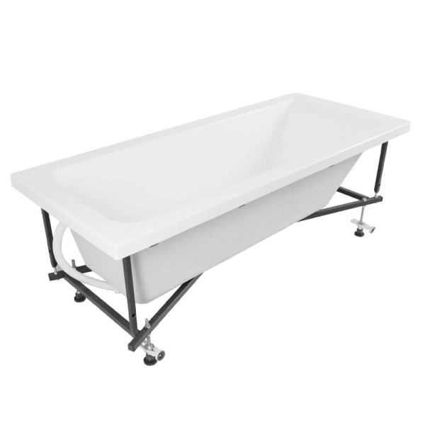 Акриловая ванна Aquanet Bright 165x70 белая c каркасом и экраном
