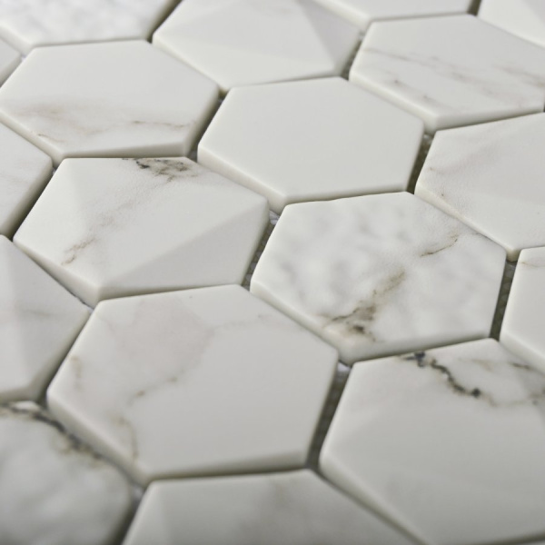 Мозаика Bonaparte Volume White 30x30,3 стеклянная