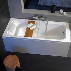 Ванна из искусственного камня Jacob Delafon Elite Flight 170x75 белая с ножками и экраном