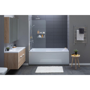 Акриловая ванна Aquanet Bright 165x70 белая, c каркасом и экраном