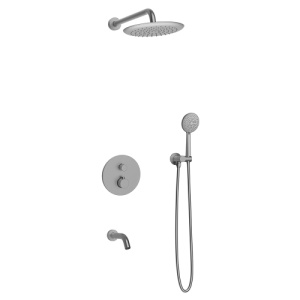 Душевой комплект AVS Termo 4в1 круглый, оружейная сталь