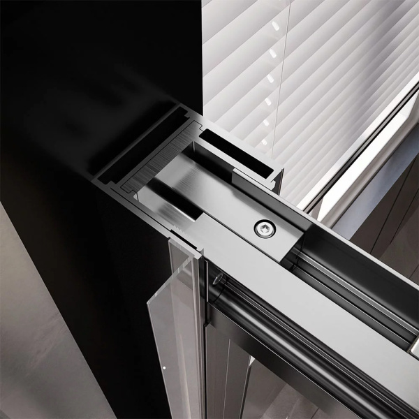 Душевая дверь в нишу Veconi Premium Trento PTD-30GR 120 профиль графит брашированный, стекло прозрачное