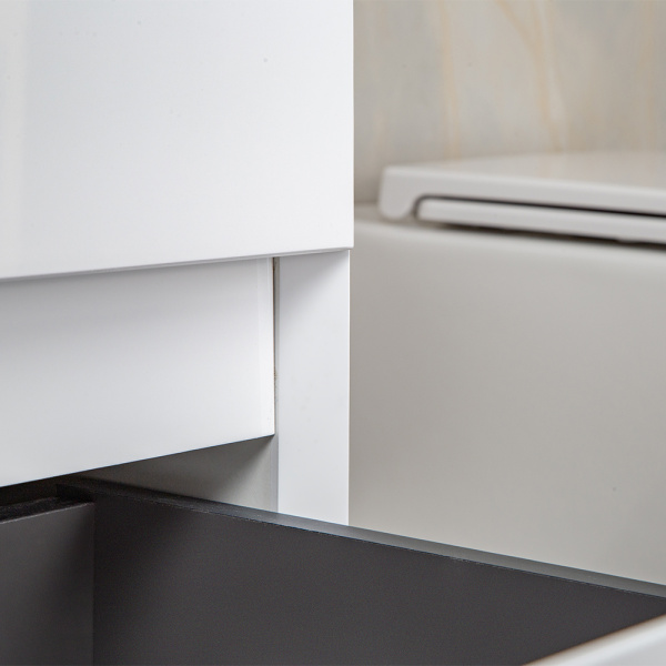 Тумба с раковиной AVS Гармония 100 белая (раковина 01 черная матовая)