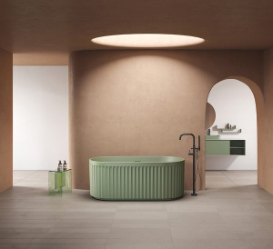 Акриловая ванна AVS Олимпия 170x75 оливковая темная матовая, c донным клапаном