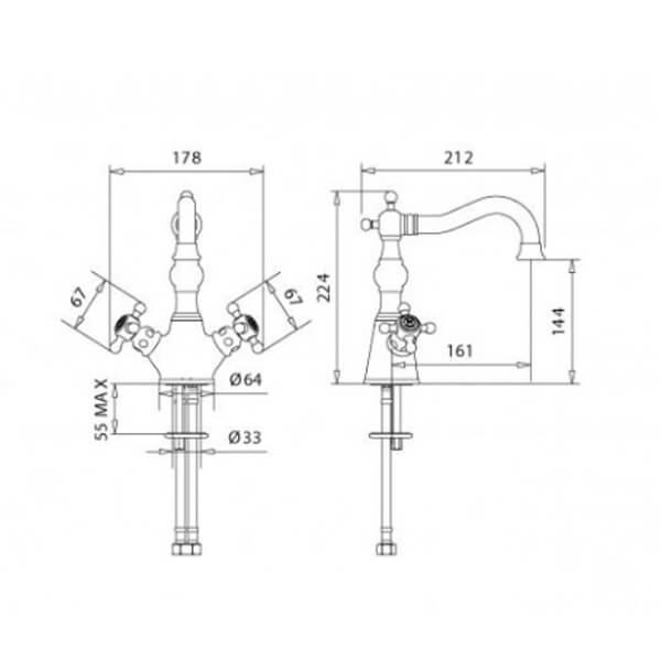 Комплект смесителей Migliore Arcadia 18398+ML.ARC-8302.DO золото Комплект смесителей Migliore Arcadia 18398+ML.ARC-8302.DO золото