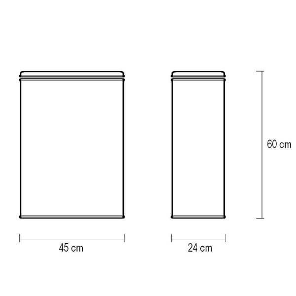 Корзина для белья 45x25 AVS Mand Plus бежевая, кант хром PLH-B-9