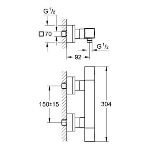 Термостат для душа Grotherm Cube Grohe 34488000