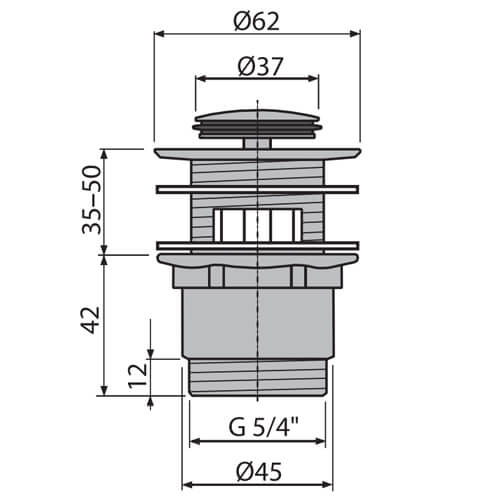 Донный клапан ClicK-Clack низкий Alcaplast A39