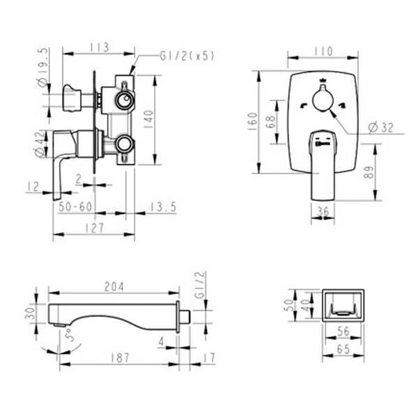 Душевая система Ursus Lemark LM7222BL