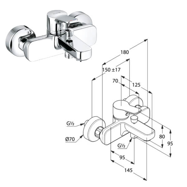 Комплект Pure&Easy Kludi 376850565