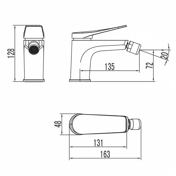 Смеситель для биде Bronx Lemark LM3708BL