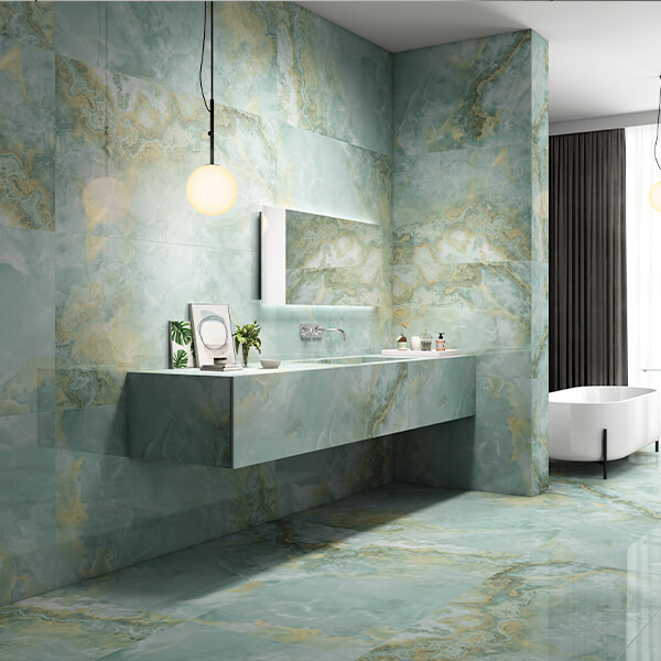 Керамогранит 60x120 полированный Onyx verde AVS by Colortile
