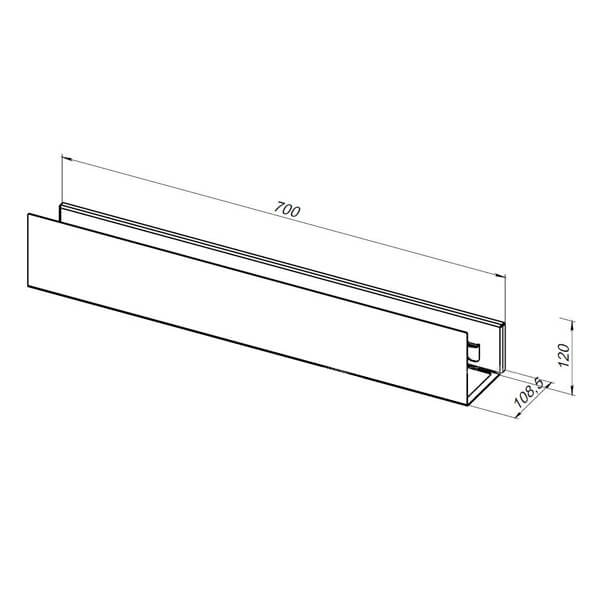 Полка 700x120x100 Магнум Aquanet 302221