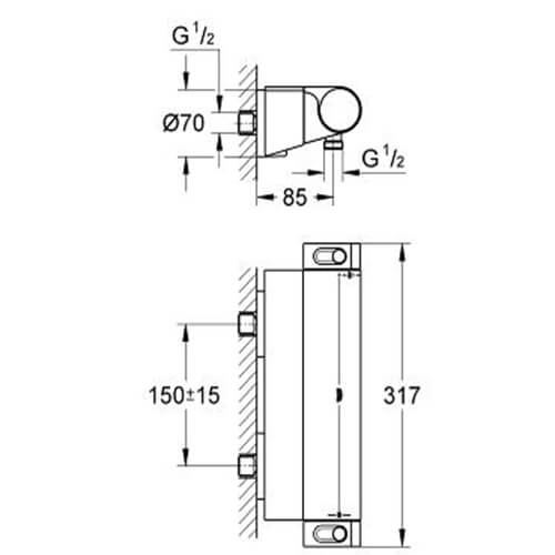 Термостат для душа Grohtherm 2000 Grohe 34469001
