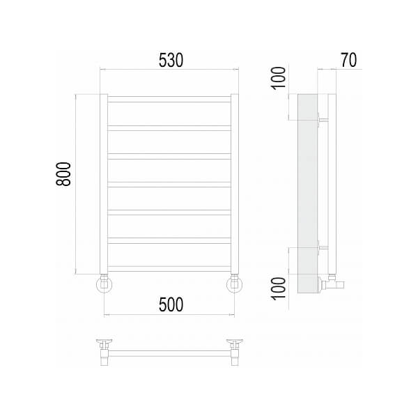 Полотенцесушитель водяной Контур П7 50x80 Терминус 4670078529657