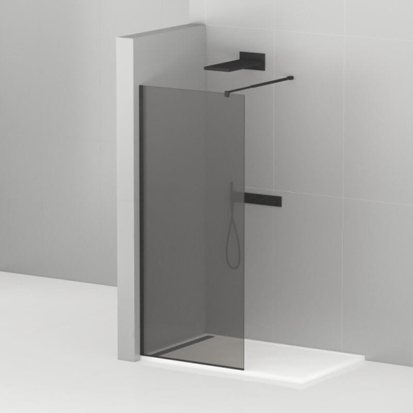 Душевая перегородка WALK-IN 800*1950 Проф черный стекло прозр Liberta CEZARES LIBERTA-L-1-80-C-NERO