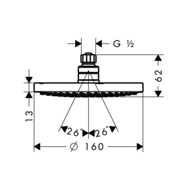 Верхний душ Croma 160 Hansgrohe 27450000