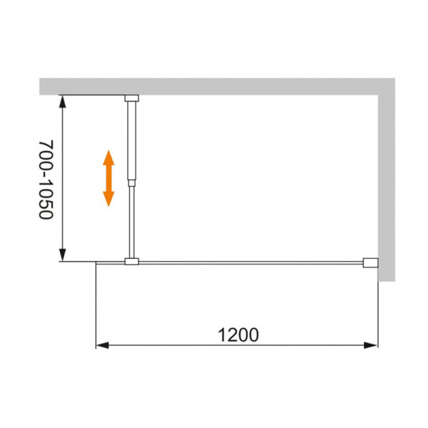 Душевая перегородка 120x195 Cezares LIBERTA-L-1-120-C-NERO